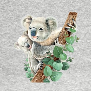 Cute Koala Bear Australian Animal Wildlife Art T-Shirt